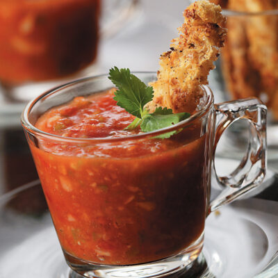 Gazpacho with Multigrain Croutons