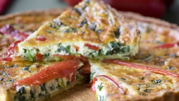 Kale and Red Pepper Quiche
