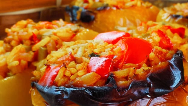 Almond Rice Stuffed Peppers
