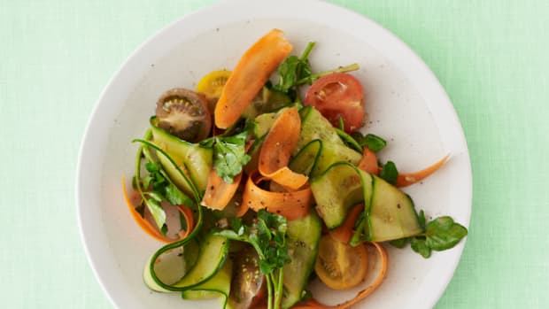 Balsamic Cucumber and Carrot Ribbon Salad