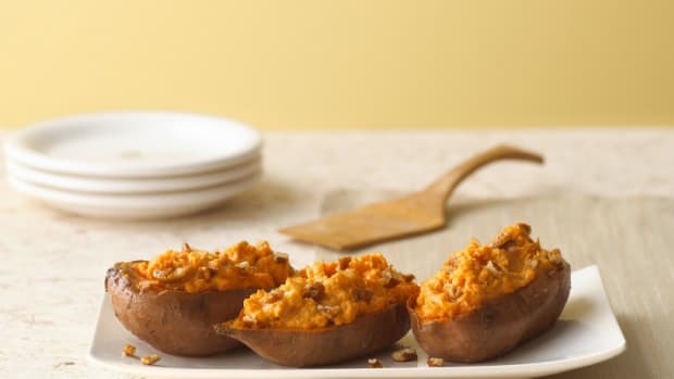 twice baked sweet potatoes with cream cheese
