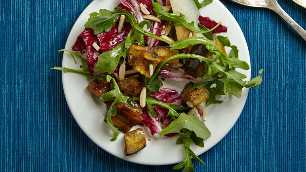 Radicchio Salad with Pears and Roasted Eggplant