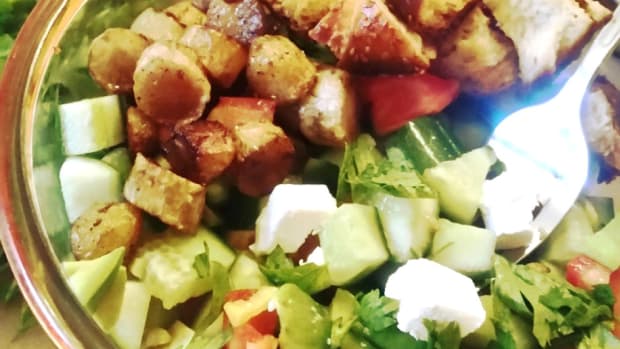 Revamped Israeli Salad with Challah Croutons