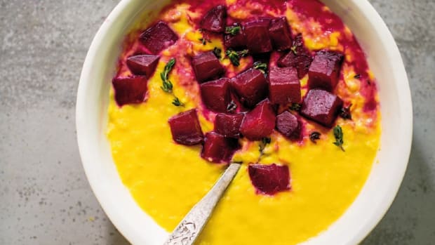 Fresh Polenta with Roasted Beets