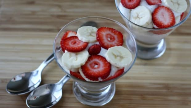 Ricotta Banana Strawberry Breakfast Pudding