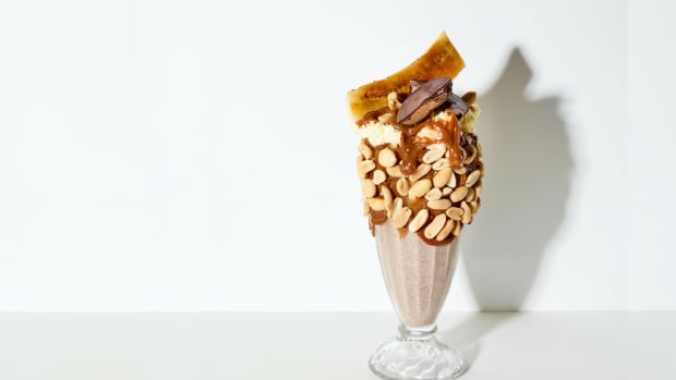 Nuts and candy milkshake