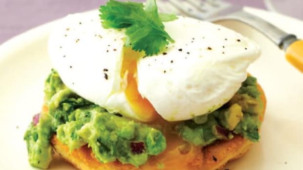 Potato Pancakes with Guacamole and Poached Eggs