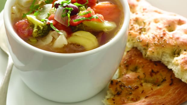 Herbed Focaccia and Minestrone
