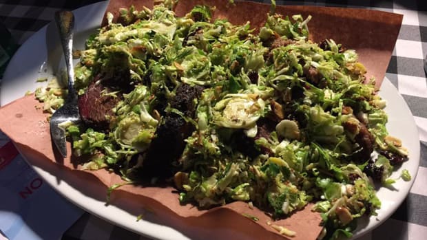 Brussels Sprout Salad with Mustard and Toasted Almonds