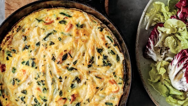Smoked Salmon Frittata with Gruyère and Fresh Herbs