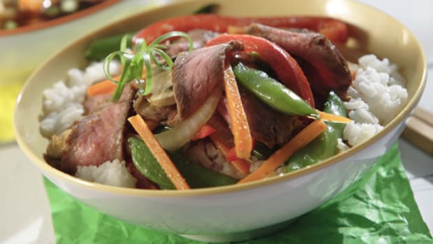 Ginger Beef Stir Fry with Rice