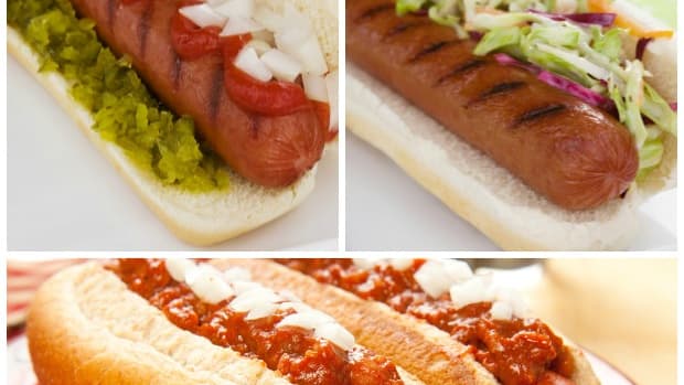 hot dog toppings collage