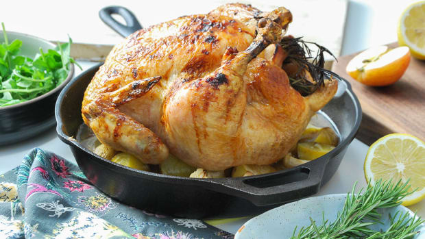 HOney Glazed apple roast chicken