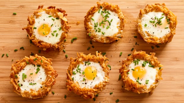 Moses In a Basket Hashbrown Baskets with Eggs