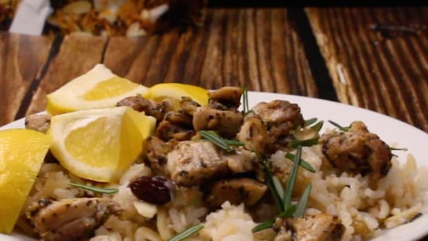Marinated Chicken with Jeweled Almond Pilaf