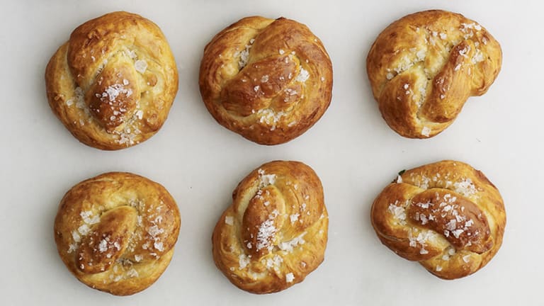 Cooking with Joy: Sea-Salted Soft Challah Pretzel Rolls