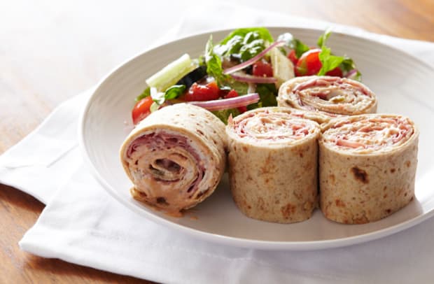 Deli Roll Pinwheels with Chopped Salad