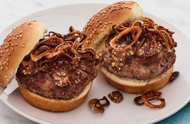 sliders with onion haystack and pan sauce.jpg
