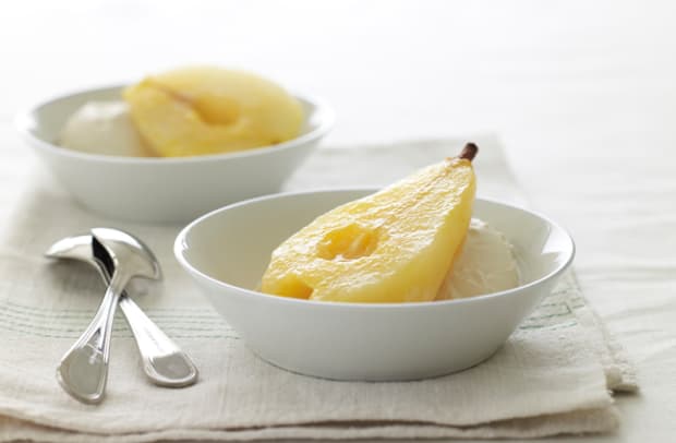 Orange Ginger Poached Pears