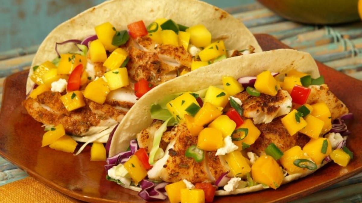 Baja Fish Tacos With Mango Salsa Jamie Geller