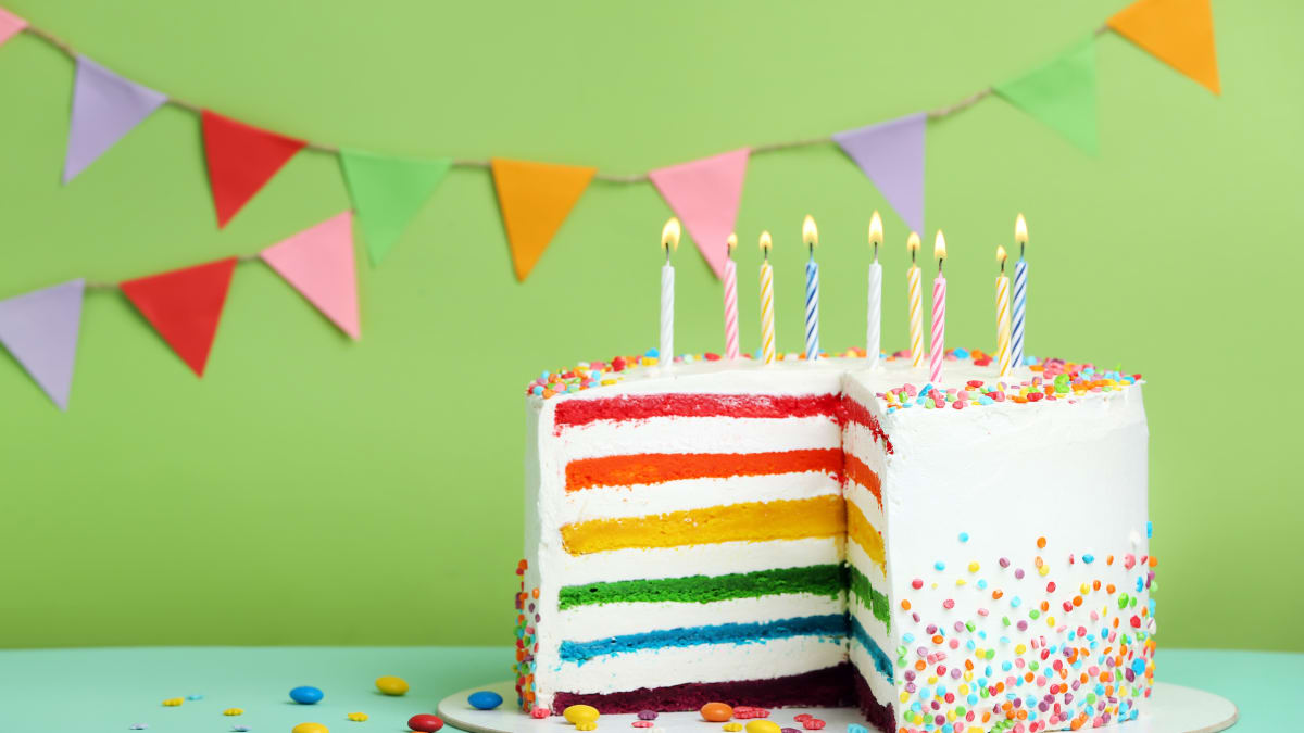 Rainbow Layer Cake Recipe  Jackie Alpers  Food Network