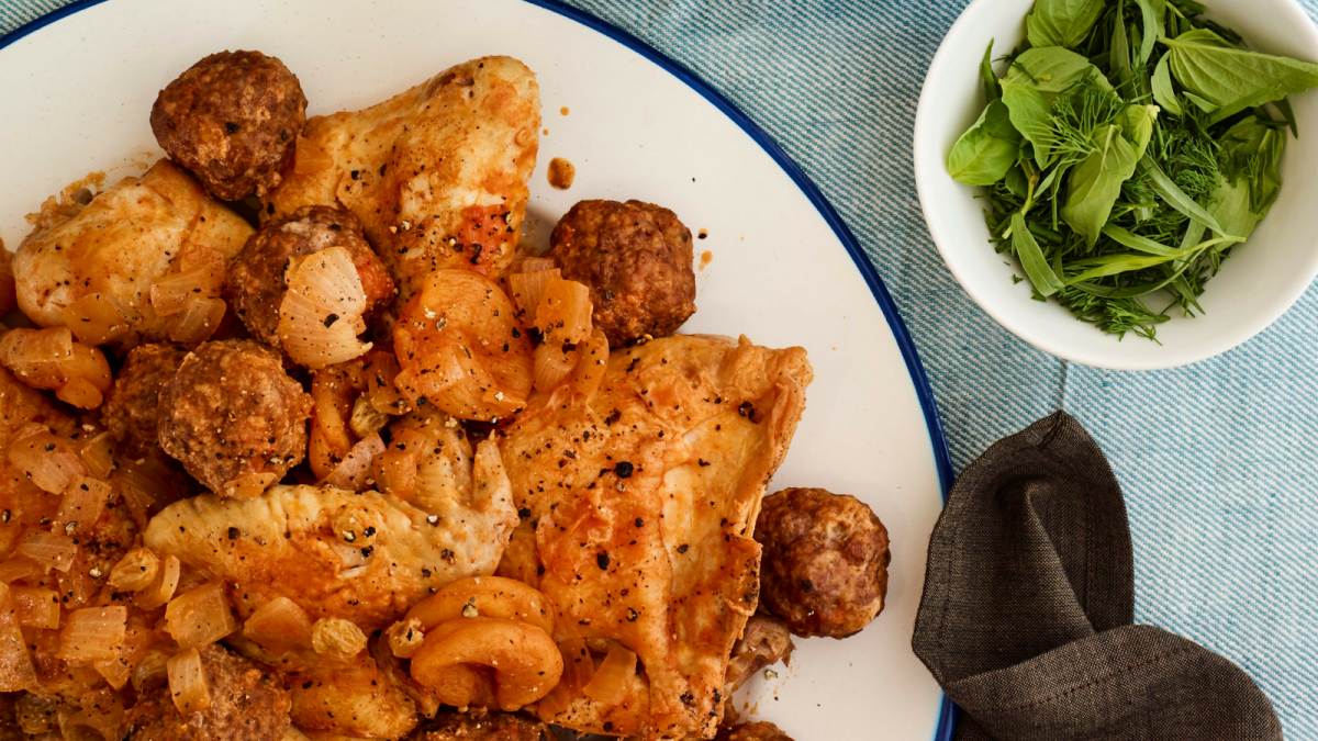 Chicken Fricassee With Meatballs Jamie Geller