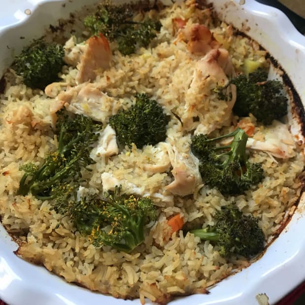 leftover chicken soup and rice casserole
