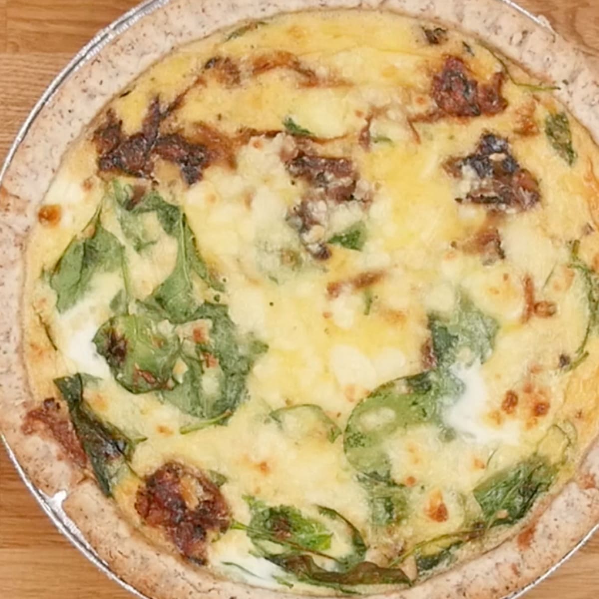 Caramelized Onion, Spinach, and Feta Quiche image