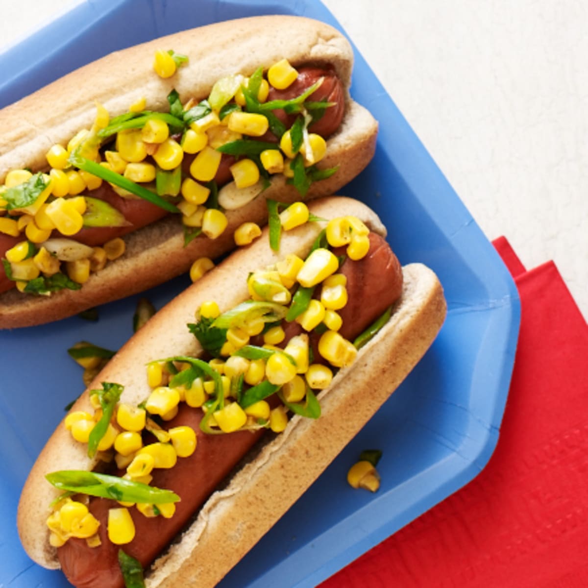 Hot Dogs with Corn Salsa