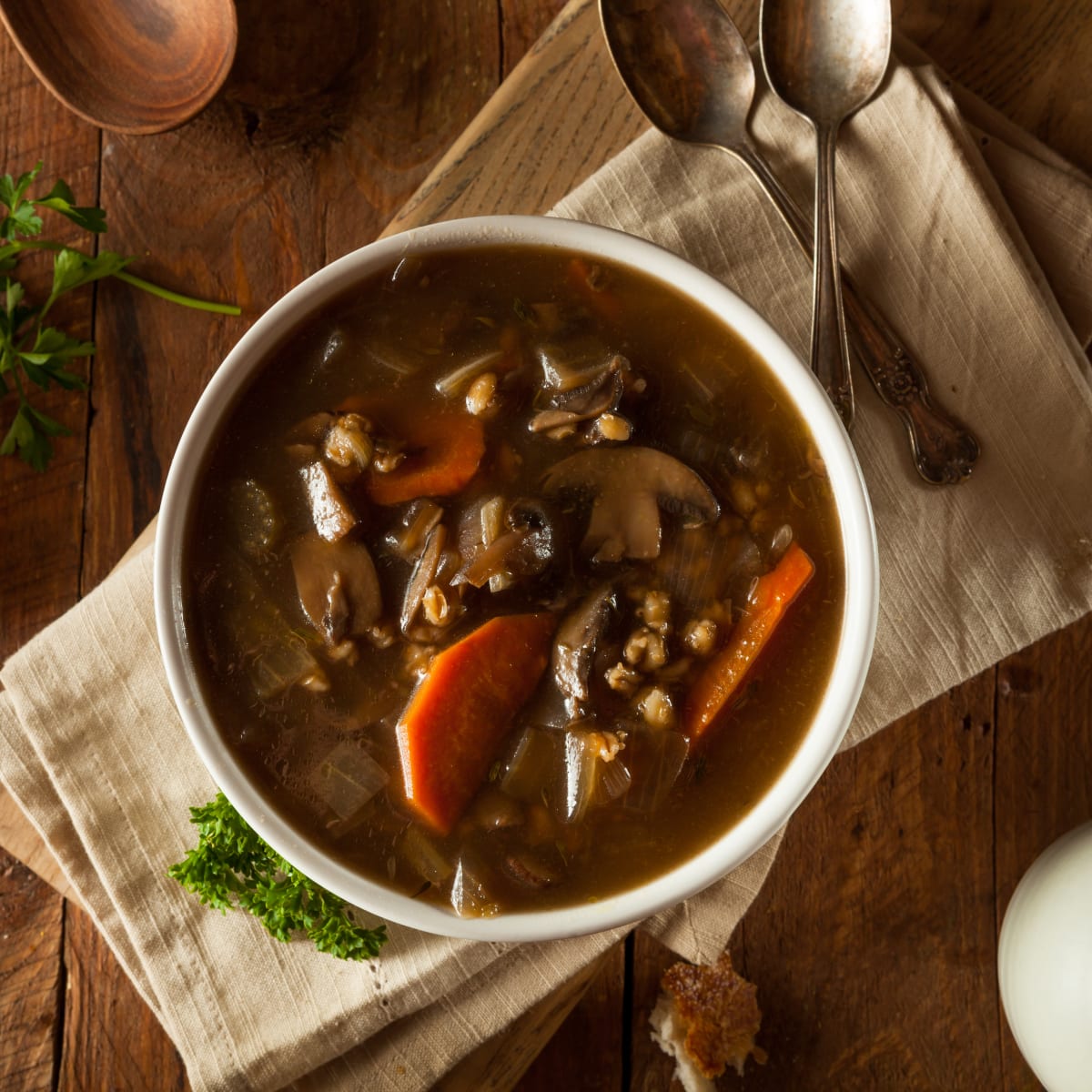 Mushroom beef barley sale soup instant pot
