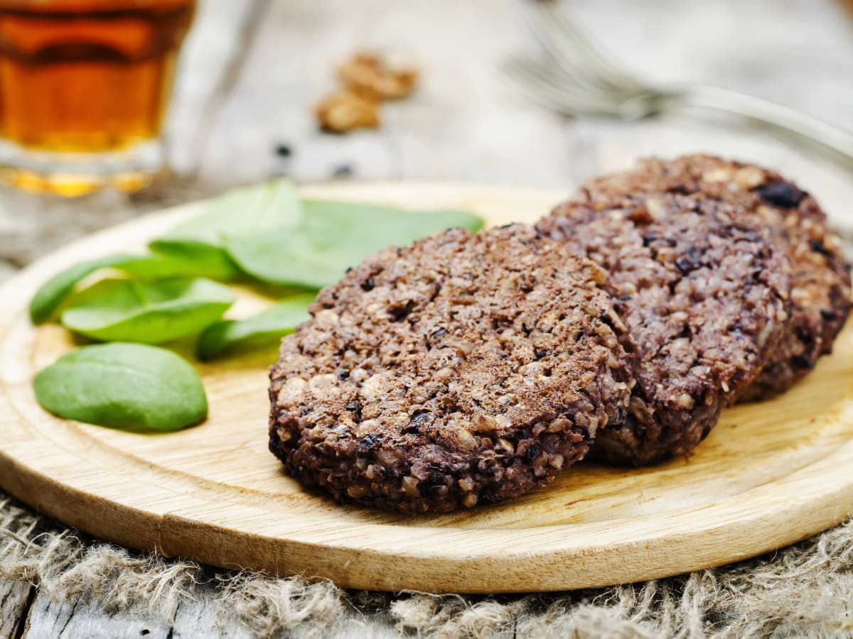 Brown Rice Vegetarian Burger - Jamie Geller