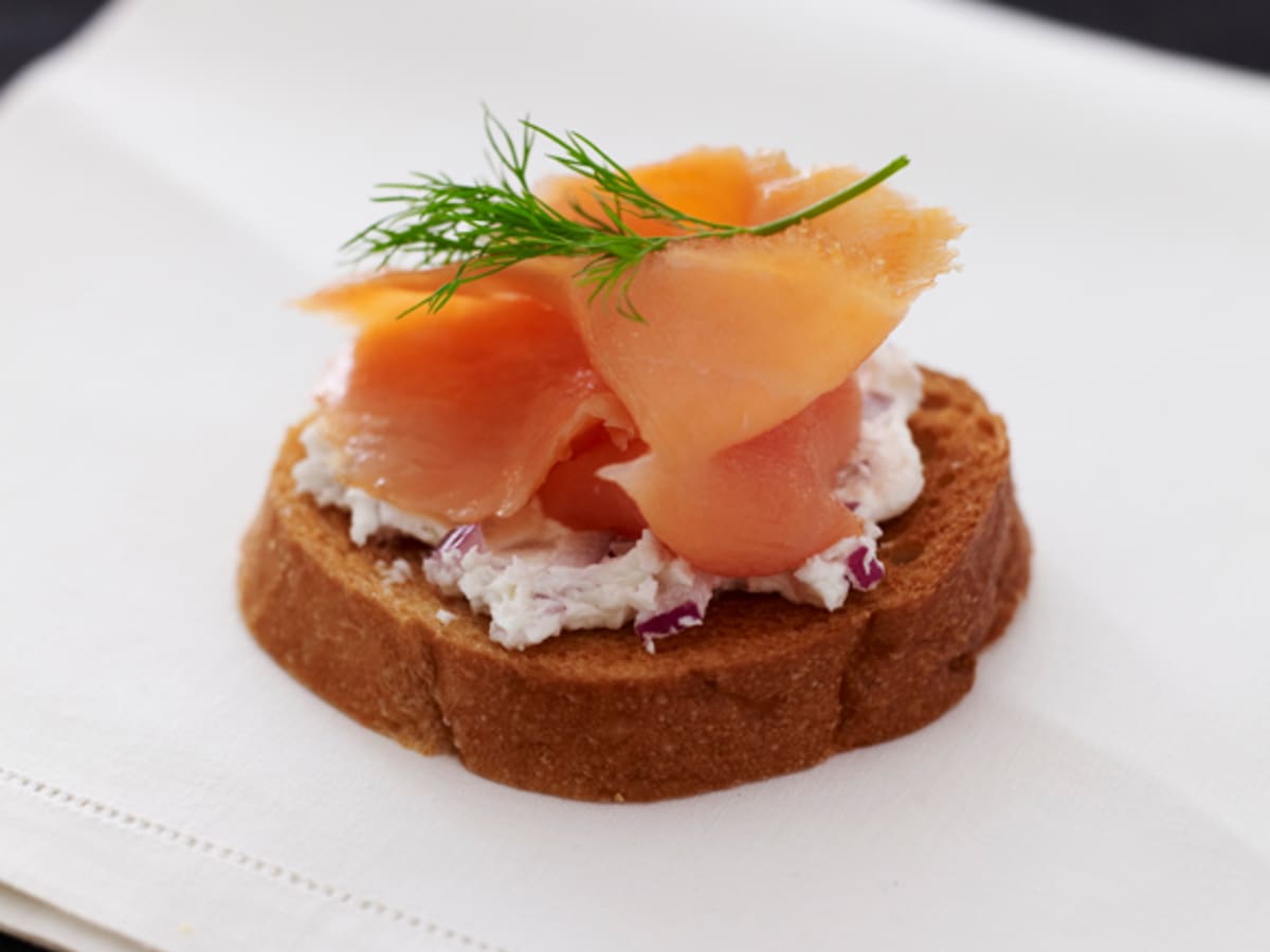 Smoked Salmon Cream Cheese Bruschetta