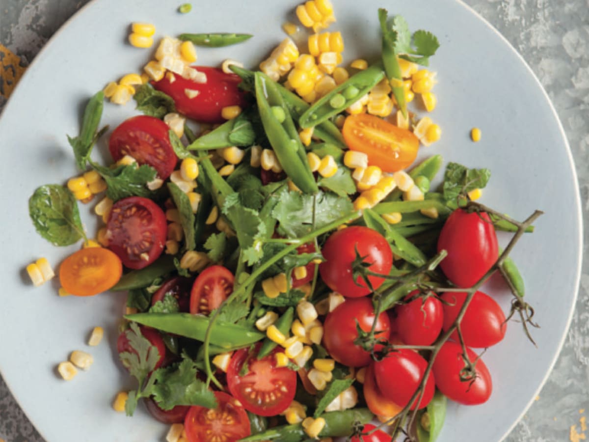 Corn, Tomato, Avocado, and Sugar Snap Pea Salad – Pam's Kitchen