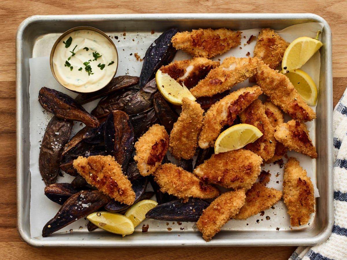 Sheet Pan Fish and Chips Recipe