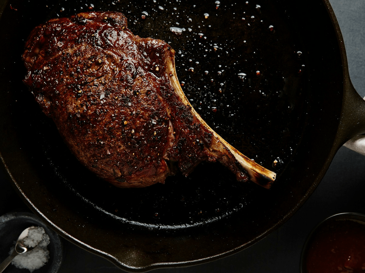 Ribeye Steaks in a Cast Iron Skillet - The Salted Potato from Renée Robinson