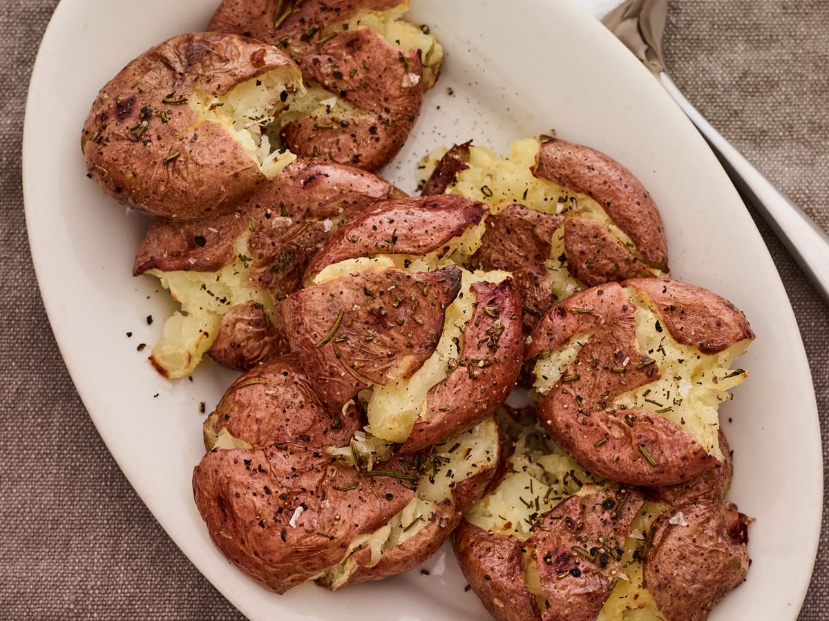 Crispy Smashed New Potatoes