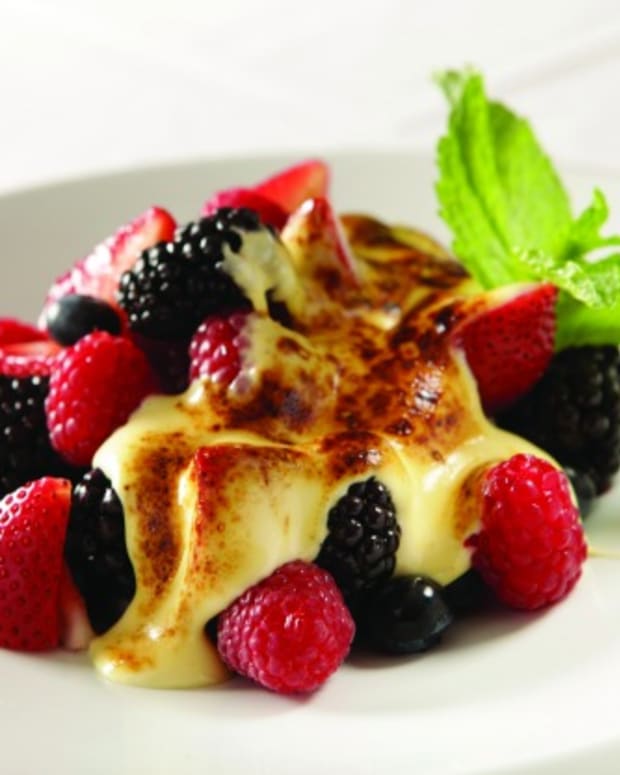 Jeff Nathan's Berries with Honey Ginger Zabaglione