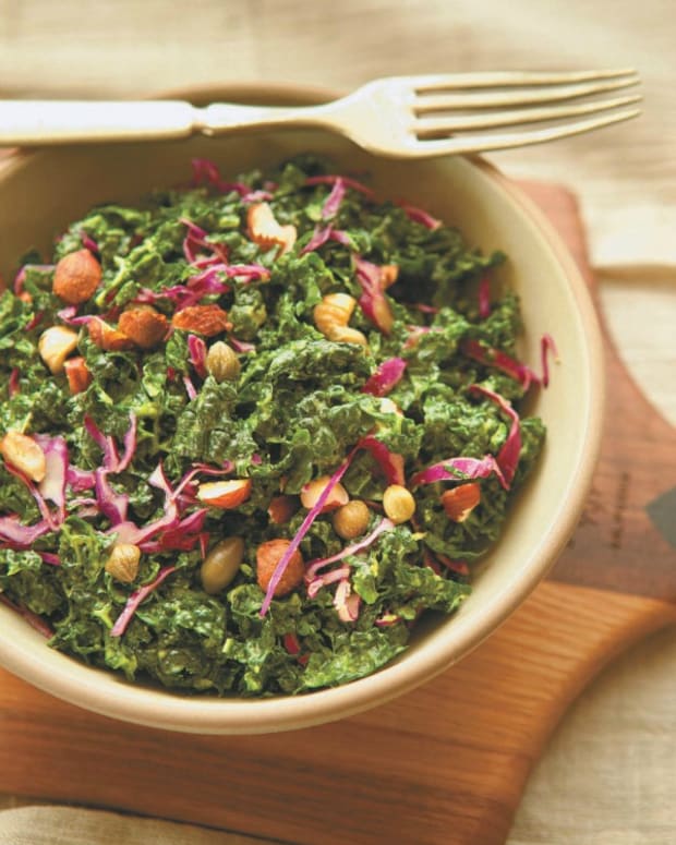 Creamy Kale Salad with Capers and Hazelnuts