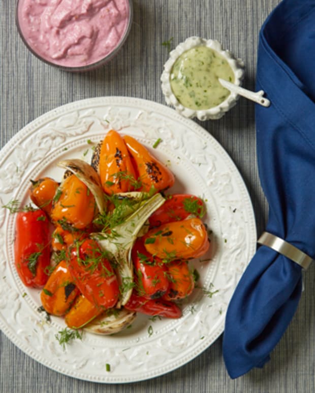 Roasted Summer Vegetables with Horseradish Aioli