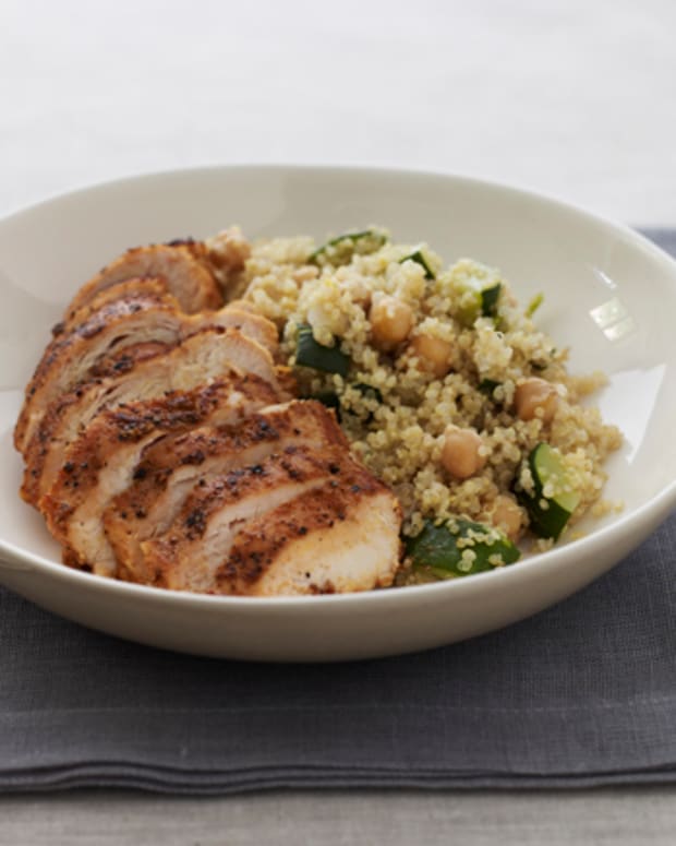 Quinoa with Zucchini and Spiced Skillet Chicken