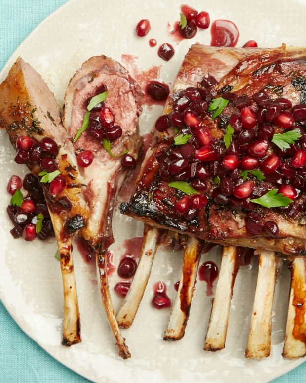 Slow Roasted Lamb Chops with Pomegranate