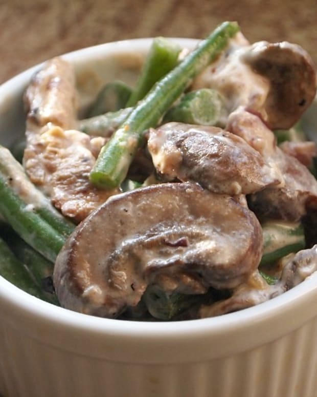 Green Bean and Goat Cheese Casserole with Mushrooms