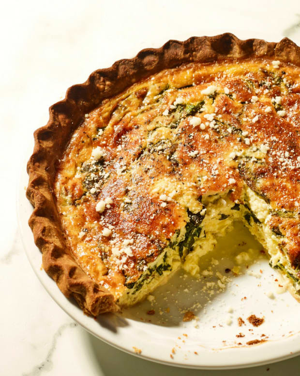 Spinach and cheese quiche