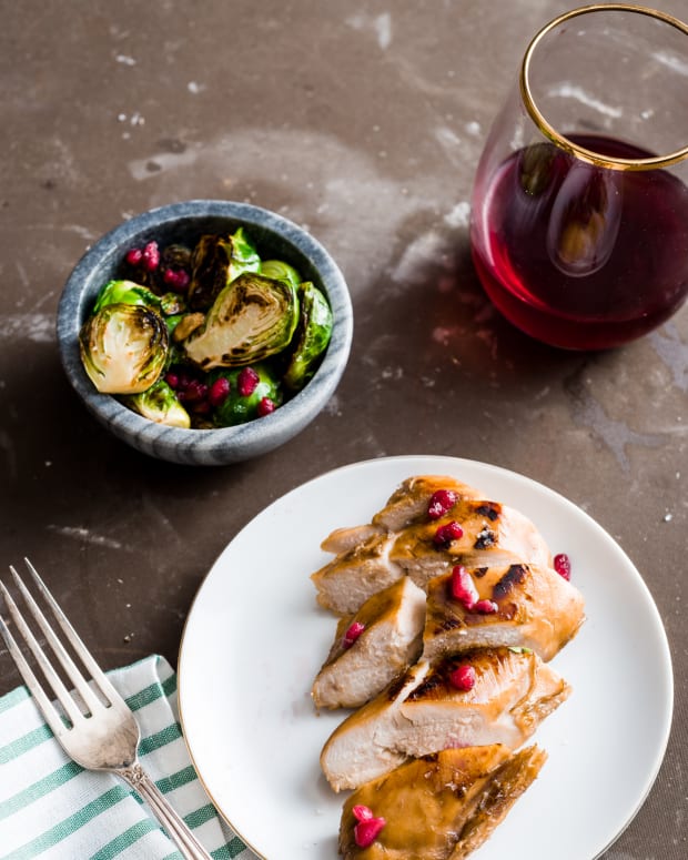 Honey Chicken with Sauteed Brussels Sprouts