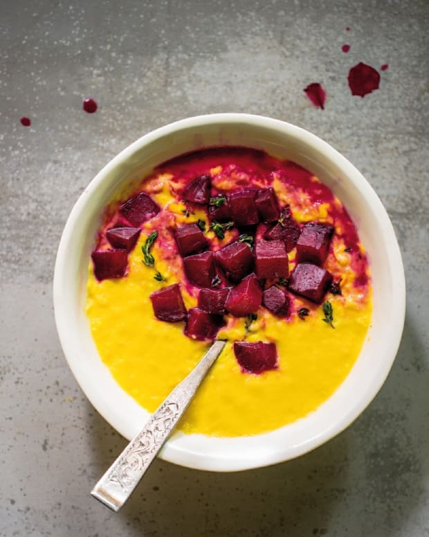 Fresh Polenta with Roasted Beets