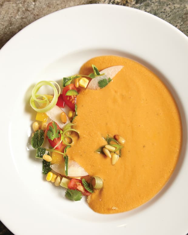 Summer Peach and Heirloom Tomato Gazpacho Page 58