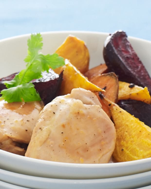 Orange Chicken with Beets and Sweets