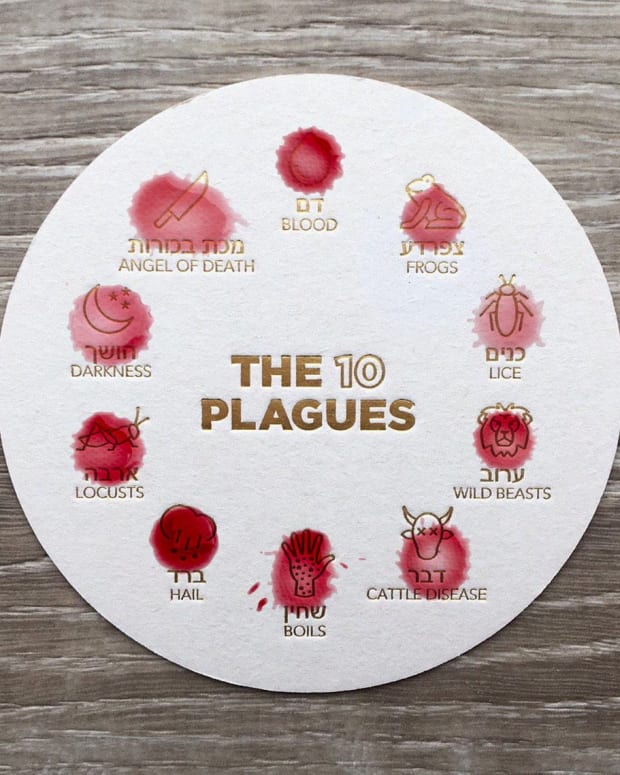 10 Plagues Coaster with wine drops