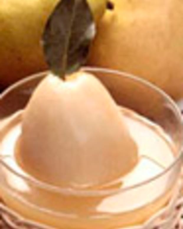 Poached Pears with Bay Leaf