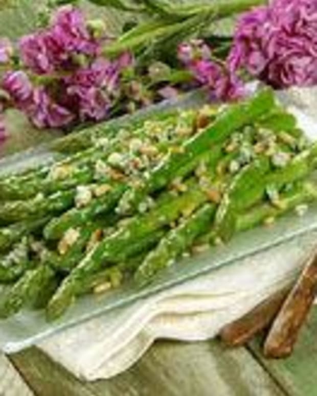 California Asparagus with Blue Cheese and Pine Nuts